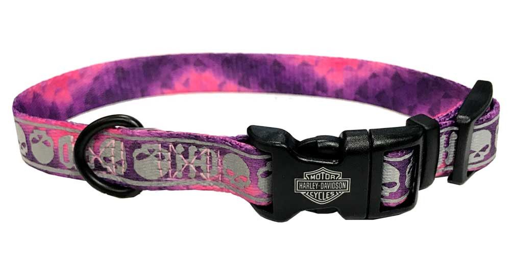 Harley-Davidson® Adjustable Willie G Skull Reflective Dog Collar